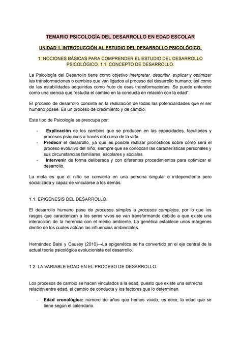 Examen Psicolog A Del Desarrollo Temario Psicolog A Del Desarrollo En