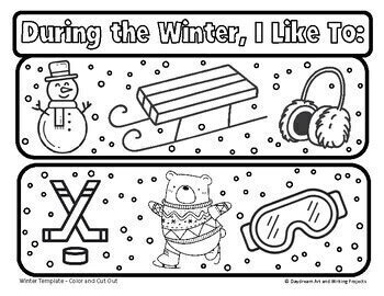 Winter Activity Verbs Craft | Art and Verbs Craftivity | 1st 2nd 3rd ...