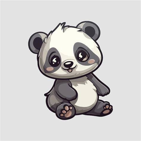 Vetor De Desenho Animado De Panda Fofo Vetor Premium