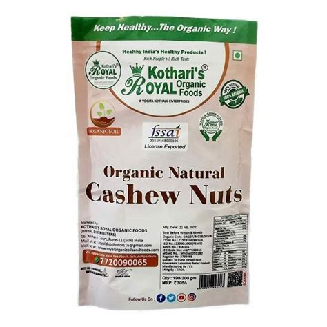 Kothari S Royal Organic Cashew Nut 200Gm JioMart