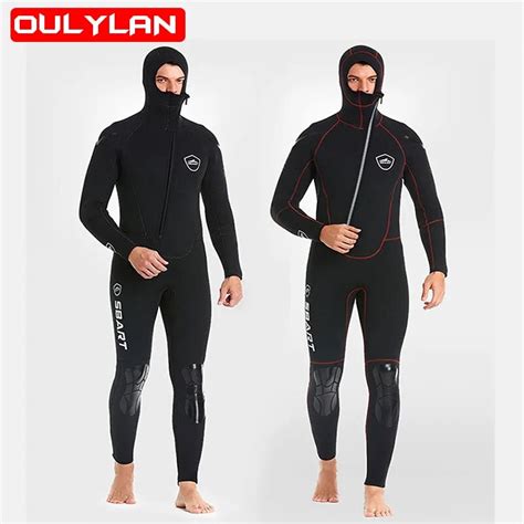 Oulylan 5MM Neoprene Wetsuit Thickened Warm Hooded Knee Pads Deep Dive