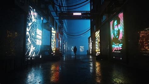 D Model Cyberpunk Street Scene D Blend File Textured Fbx Obj Mtl