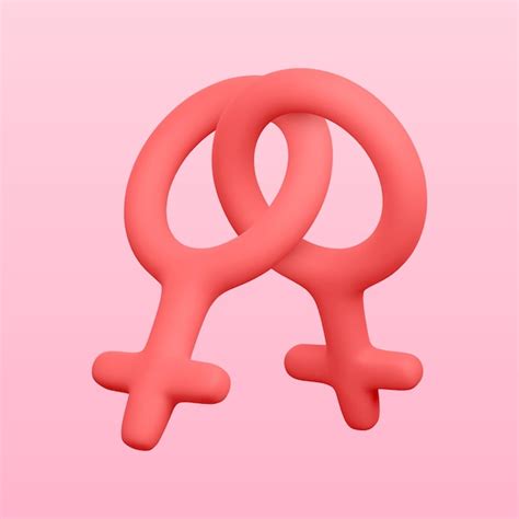 Premium Vector 3d Realistic Lesbian Symbol Renderings Female Gender