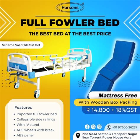 Operating Type Automation Grade Manual Full Fowler Hospital Bed At