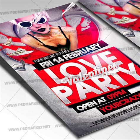 Love Party Valentines Template Flyer Psd Psdmarket