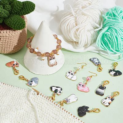 Wholesale NBEADS 24 Pcs 12 Styles Cat Stitch Markers Pandahall