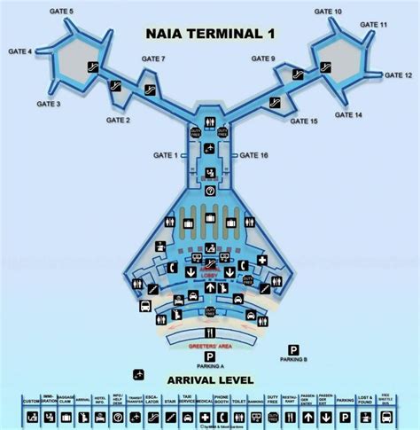 Manila airport terminal 1 map - Manila terminal 1 map (Philippines)