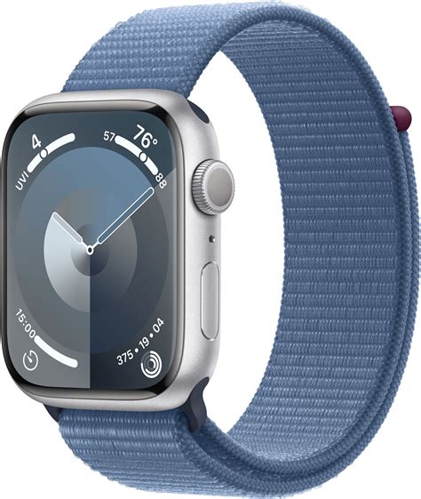 Apple Watch S9 45mm Gps Silver Aluwinter Blue Sportloop Elgiganten Elgiganten