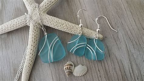 Made In Hawaii Wire Wrapped Turquoise Bay Blue Sea Glass Etsy