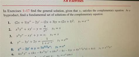 Solved In Exercises 1−17 Find The General Solution Given