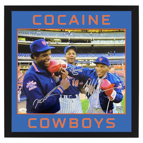 Baseball Mike Tyson Doc Gooden Darryl Strawberry Signed Framed