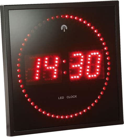 Horloge Digitale Murale avec 170 LED Radiopilotée Rouge Lunartec