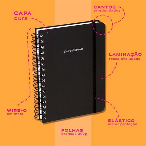 Sketchbook Para Aquarela Caderno A5 Capa Dura 60 Págs 300g