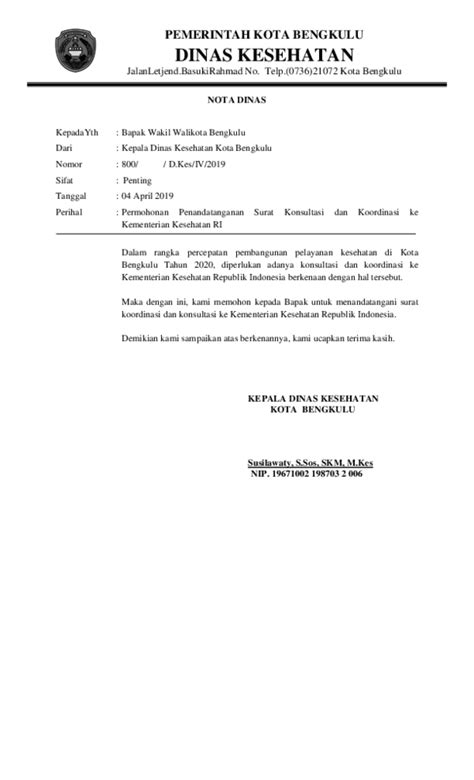Contoh Surat Nota Dinas 50 Koleksi Gambar
