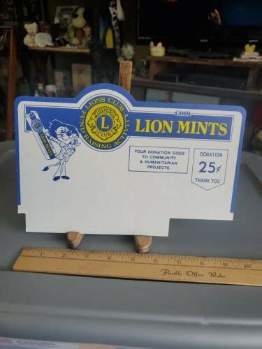 Vintage Nos 1970s Lions Club Lion Mints Candy Box 25c Sign Ebay