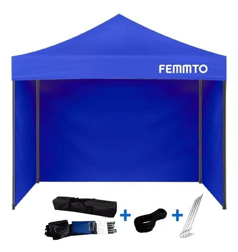 Gazebo X Autoarmable Plegable Reforzado Exterior C Paredes Color Azul