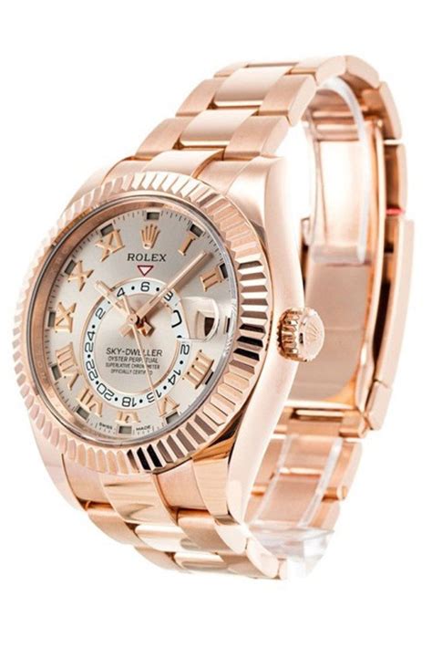 ROLEX 326935 Sky-Dweller Sundust Dial Rose Gold Men's Watch | WatchGuyNYC