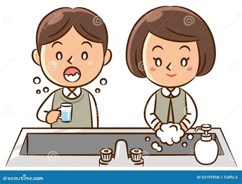 Children Washing Hands Cartoon Vector | CartoonDealer.com #22356089