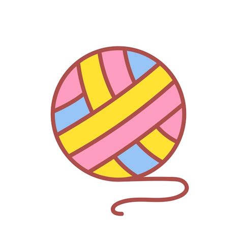 Premium Vector Multicolored Ball Of Yarn Ball Of Yarn Icon Handmade