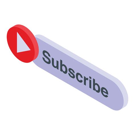 Subscribe button icon, isometric style 15646746 Vector Art at Vecteezy