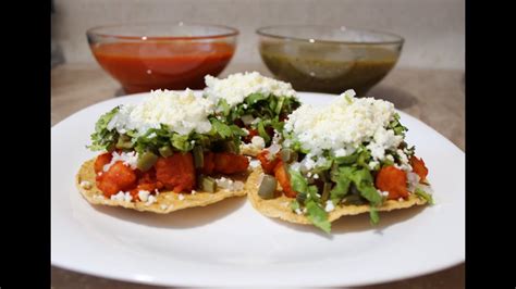 Tostadas De Papa Con Nopales Youtube