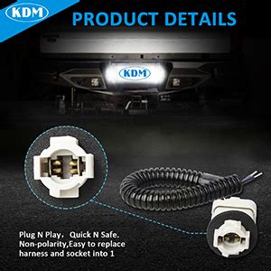 Amazon KDM LED License Plate Light Connector Socket Wiring Harness