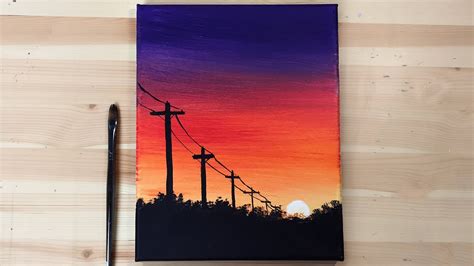 Beginner Simple Easy Paintings Sunset - Next time try not to do so many ...