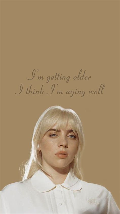 Billie Eilish Getting Older Beige Blonde Wallpaper