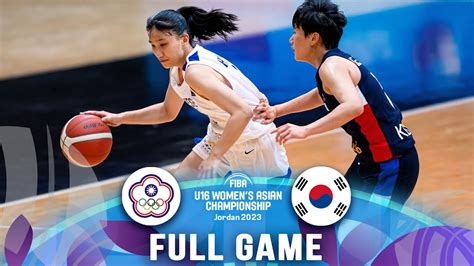 Chinese Taipei V Korea Full Basketball Game Fiba U Women S Asian