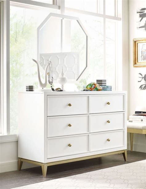 White Dresser Gold Accents Quinn Spears