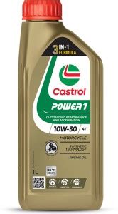 Castrol 10W 30 4T 1 Litre POWER1 4T Engine Oil For Bikes With 3in1