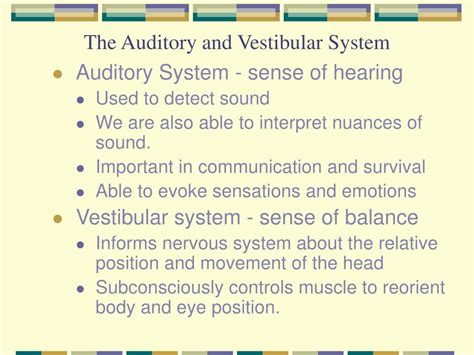 Ppt The Auditory And Vestibular System Powerpoint Presentation Free