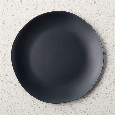 Pebble Modern Matte Black Melamine Dinner Plate Reviews Cb2