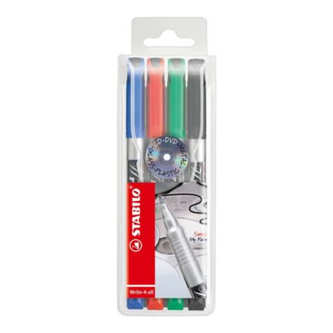 Stabilo Write 4 All Permanent Marker Pens For CDs DVDs Choose Line