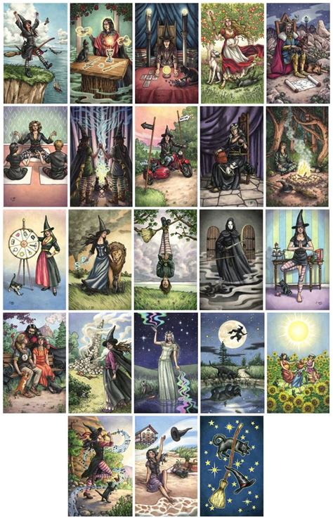 Grabados Tarot de brujas cotidianos Elige entre Arcanos Etsy España