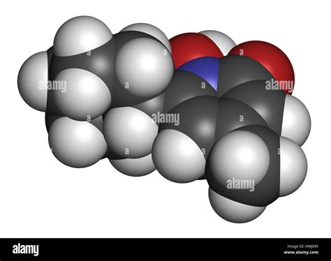 Ciclopirox Antifungal Drug Molecule 3D Rendering Atoms Are