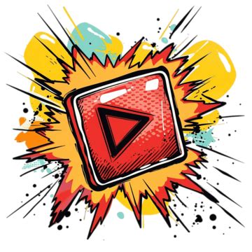 Comic Book Style Cartoon Play Button, Cartoon, Play, Button PNG ...