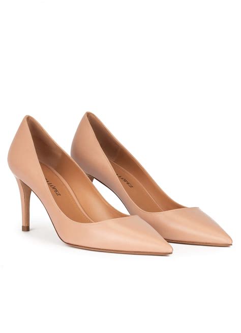 Zapatos de punta con tacón de 7 5 cms en piel nude PURA LOPEZ