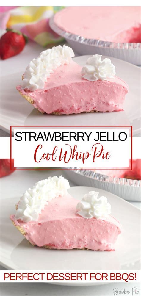 Strawberry Jello Cool Whip Pie Cool Whip Pies Cool Whip Desserts