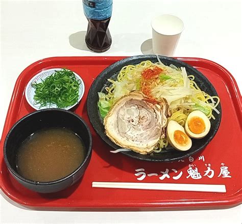 京都北白川ラーメン魁力屋 けやきウォーク前橋店 ニンニク冷しつけ麺 大盛 味玉トッピング 500円以下