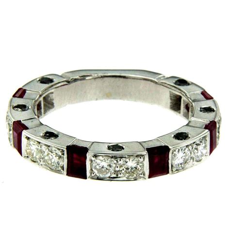 Ruby Diamond Rose Gold Band Ring For Sale at 1stDibs