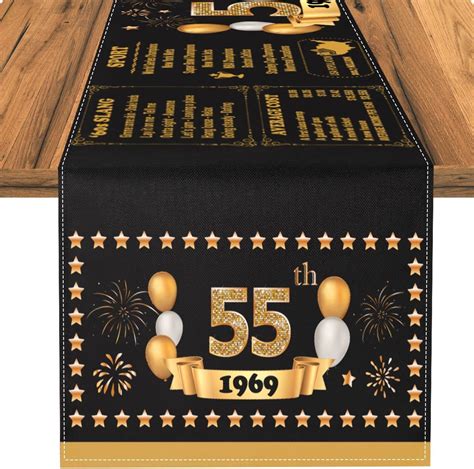 Happy 55th Birthday Decorations For Women Men 55th Birthday Party Supplies 55 Year