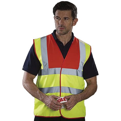 Gilet de sécurité personnalisé bicolore jaune rose 4 bandes taille