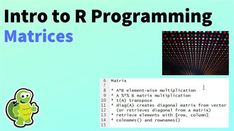 R Programming Introduction Matrices R Intro 05 Youtube