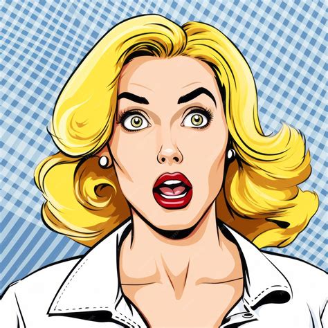 Premium Photo Surprised Blonde Woman In Comic Pop Art Style