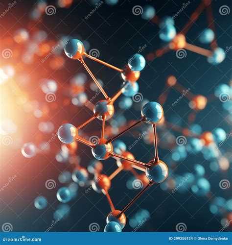 3d Illustration Of Molecule Model Colorful Molecular Structural