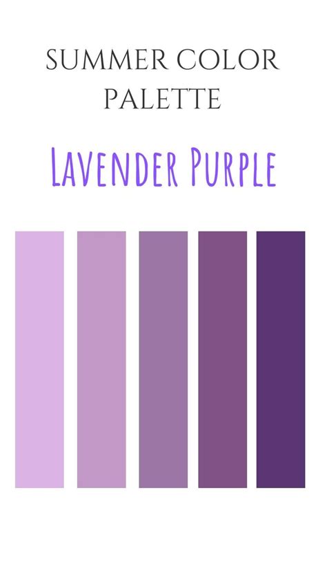 Lavender Purple Summer Color Palette Summer Color Palette Purple