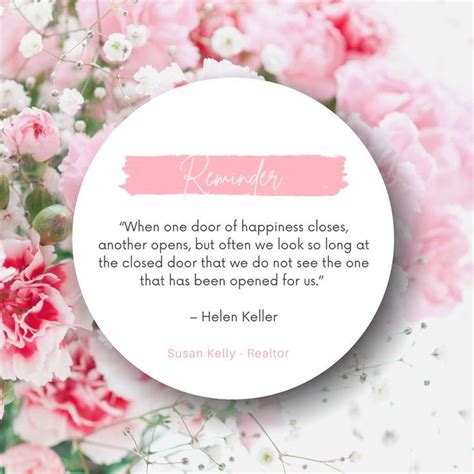 When One Door Of Happiness Closes Another Opens Helen Keller Quote