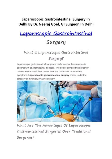 Ppt Laparoscopic Gastrointestinal Surgery In Delhi By Dr Neeraj Goel