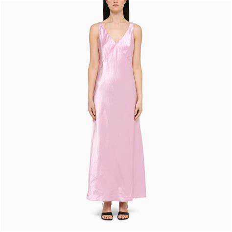 Buy Vince Satin Long Dress Pink At 25 Off Editorialist